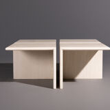 Coffee table in travertine, set of 4