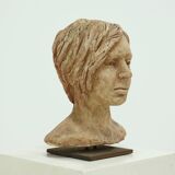 Studio Made Sculpted Woman Buste Portrait Head 1970s