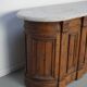 Antique Shop Counter / Kitchen Island in Dutch Pine and Marble, 19th Century