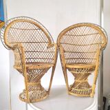 Pair of Emmanuelle armchairs for doll design 70s