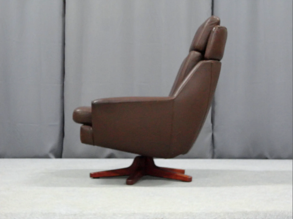 Leather ottoman chair, 1970