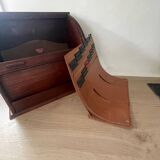 Old Flambo wooden curtain filing cabinet for desk