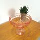 Pink glass bowl on base vintage