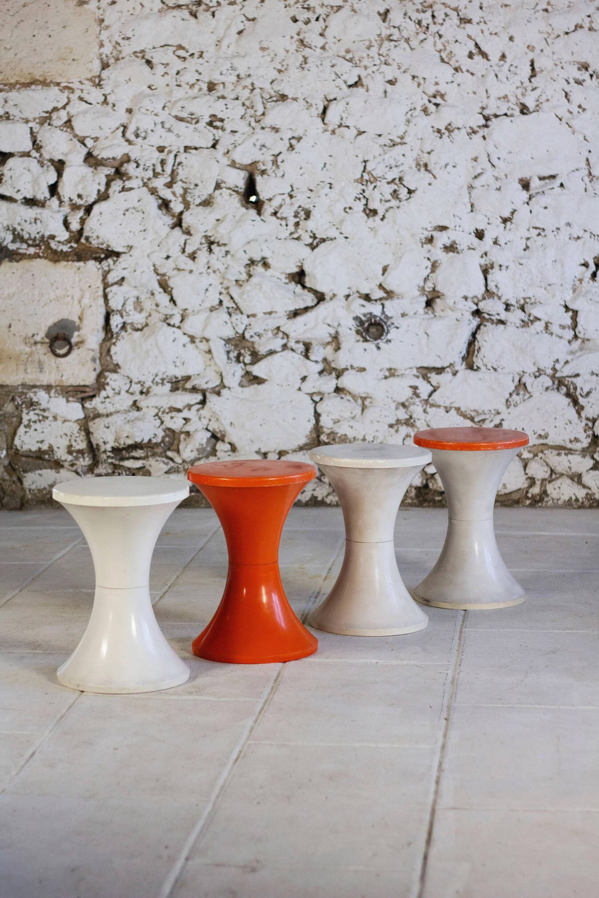 Set of 4 Tam Tam stools by Henri Massonnet for Stamp, 1970