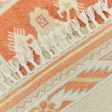 4x6 Oushak Light Blue & Beige Vintage Rug, 127x197Cm