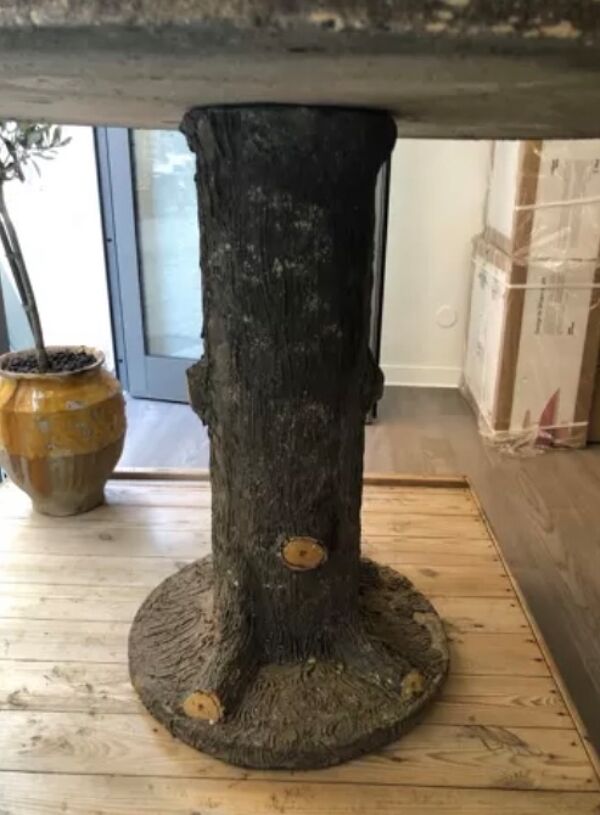 Table de jardin faux bois style Rocaille