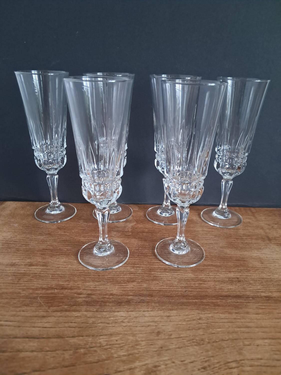 6 Luminarc Emperor champagne flutes from the 1970s