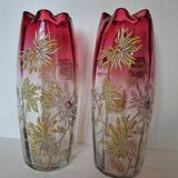 Pair of enamelled vases by Olga Théodore Legras