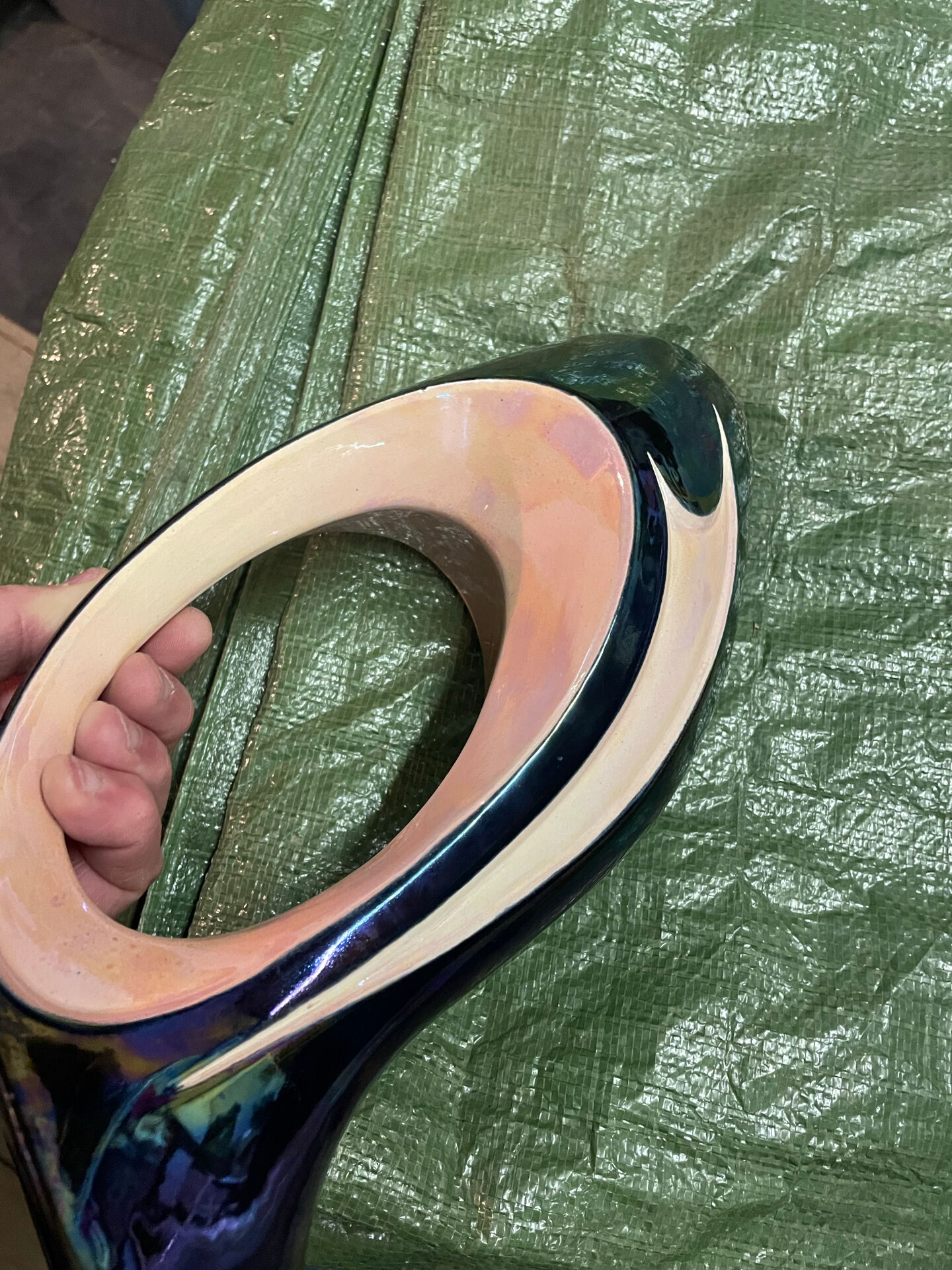 Ceramic vase signed Tess