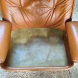 Michel Cadestin leather armchair for Airbone