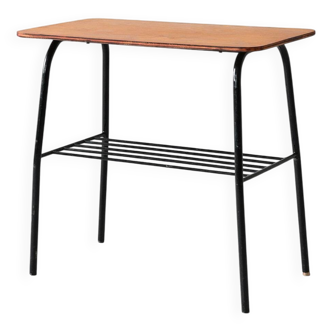 Table d'appoint vintage scandinave en pin et métal