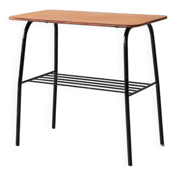 Table d'appoint vintage scandinave en pin et métal