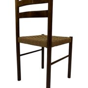 Vintage chair from the 70s minimalist design in wood and paper cord