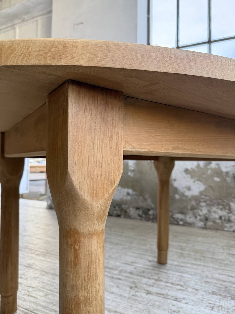 Oval farmhouse table oak 1960