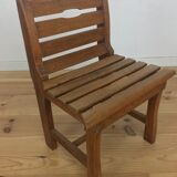 Children's wooden slatted chair