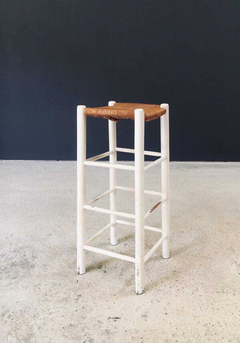 Rustic Handcrafted High Stools, France, 1940s, Set of 5