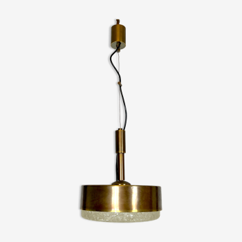 Mid-century Stilnovo brass pendant light from 50s