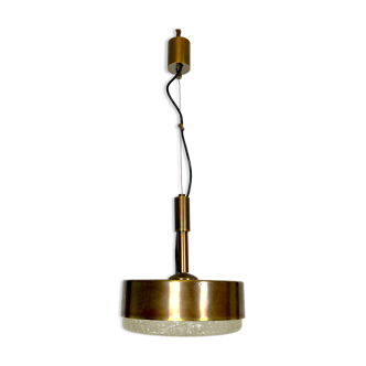 Mid-century Stilnovo brass pendant light from 50s