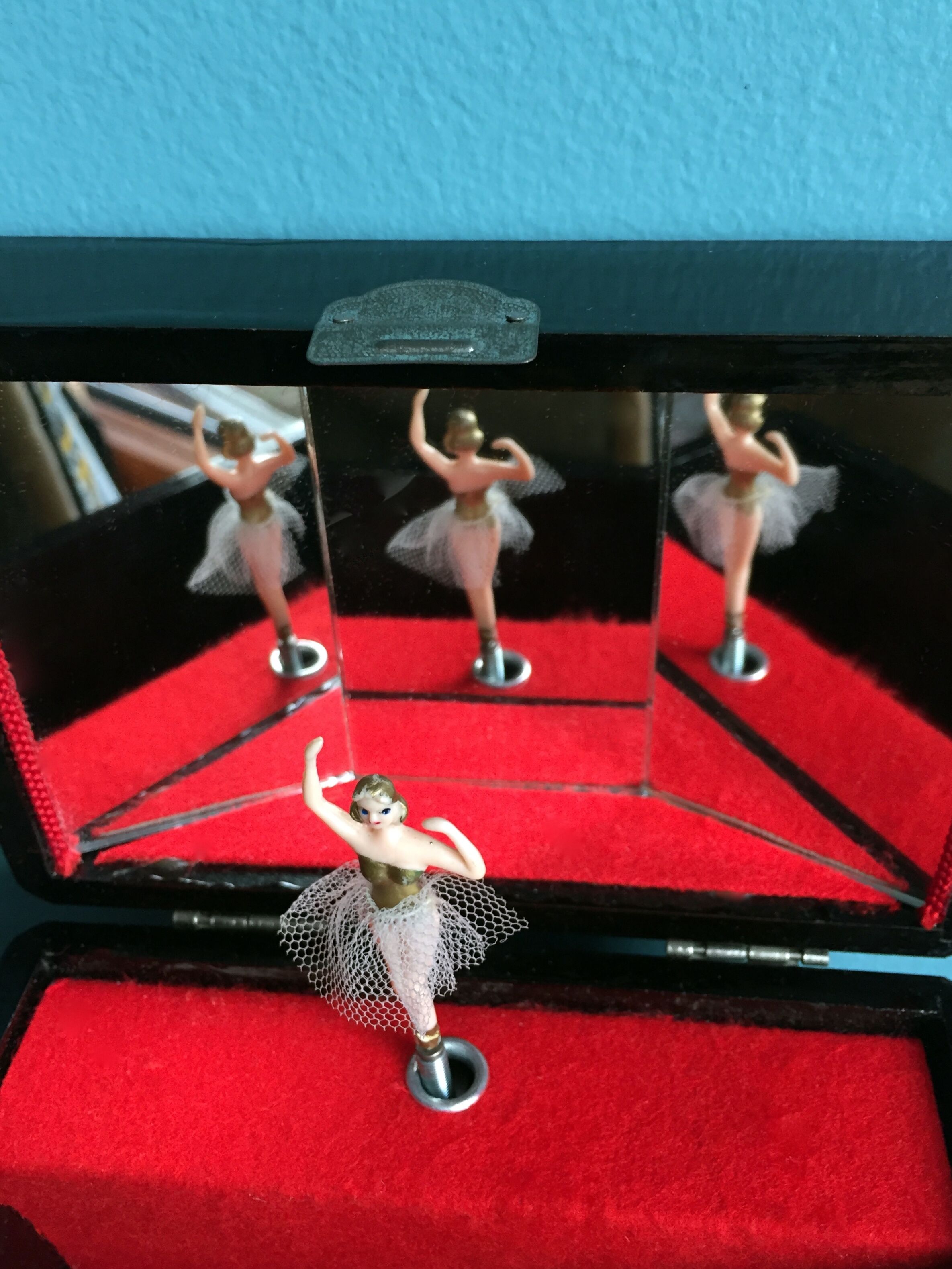 Asian music box and vintage tutu dancer 1970