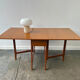 Schreiber Mid-Century Modern vintage teak drop-leaf dining table, 1960s
