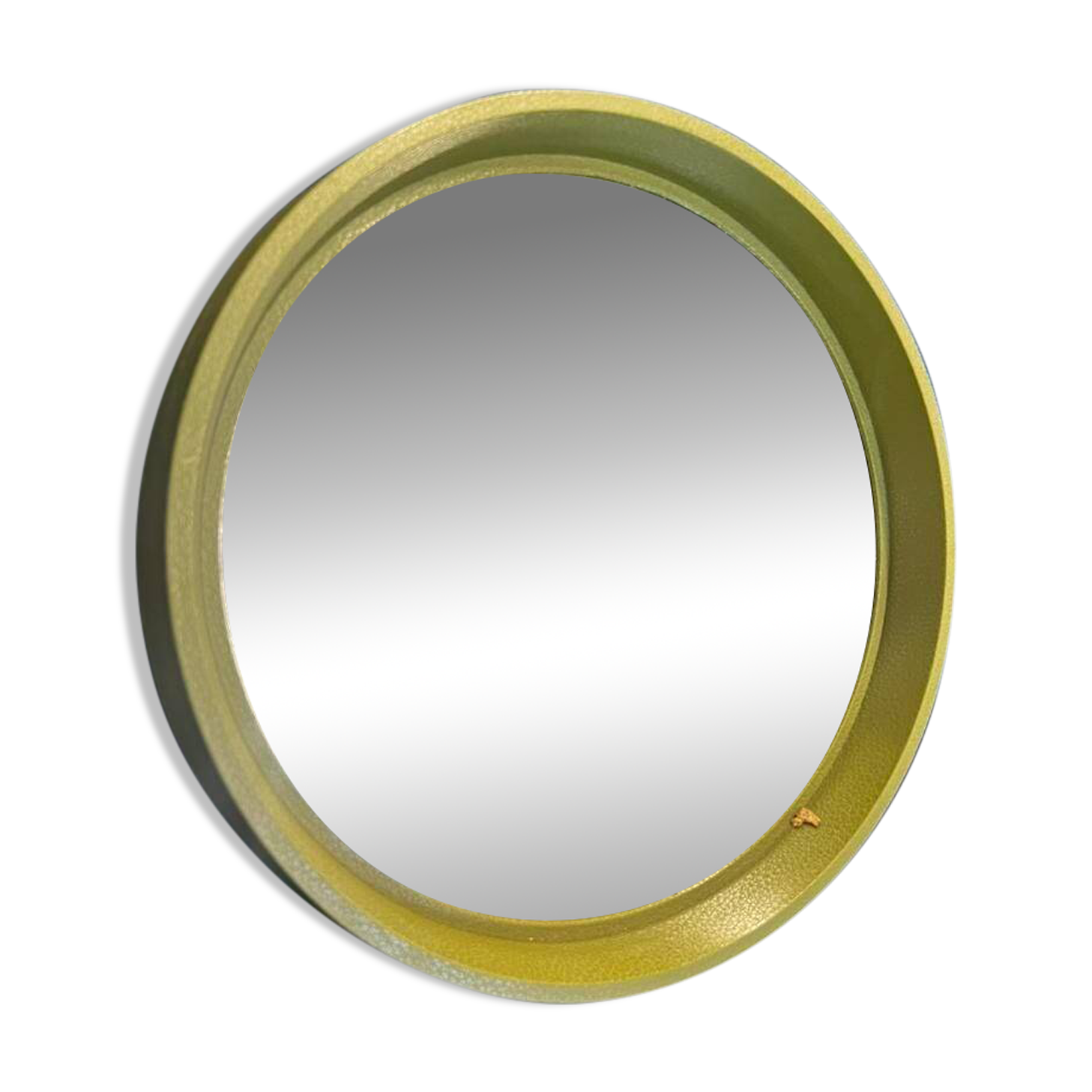 Miroir mural rond vintage vert citron