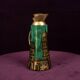 Aldo Tura Mod. 968D Hand-Decorated Green Goatskin Parchment Thermos Italy 1960