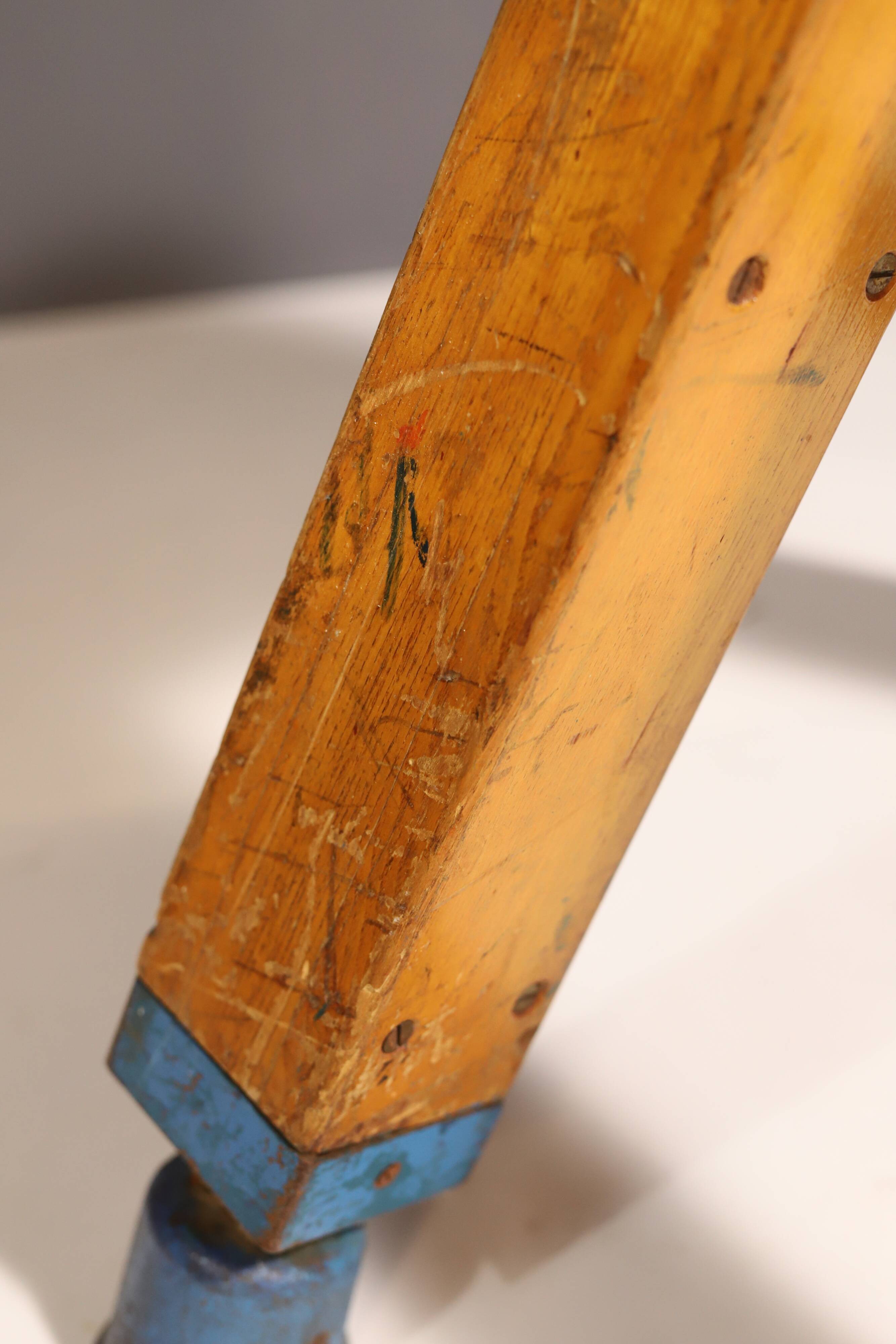 Cheval d'arçons de gymnastique en cuir, Tchécoslovaquie, années 1950