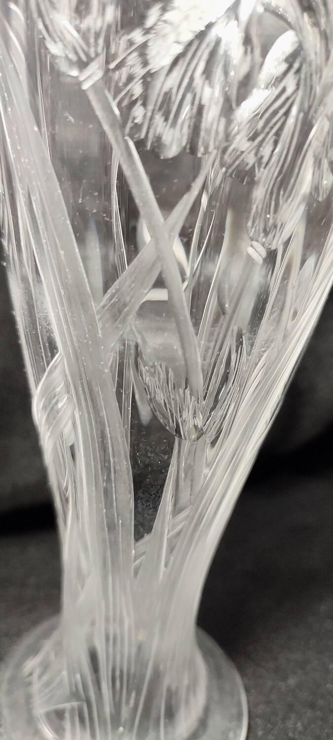 Par de jarrones "Art Nouveau" de cristal tallado. España, 1930s.