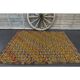 Vintage Turkish Oushak Handmade Wool & Cotton Yellow Area Rug 162x212