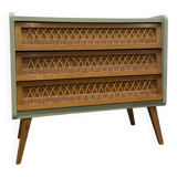Vintage rattan chest of drawers 1960