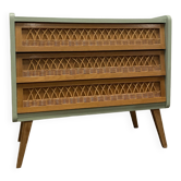 Vintage rattan chest of drawers 1960