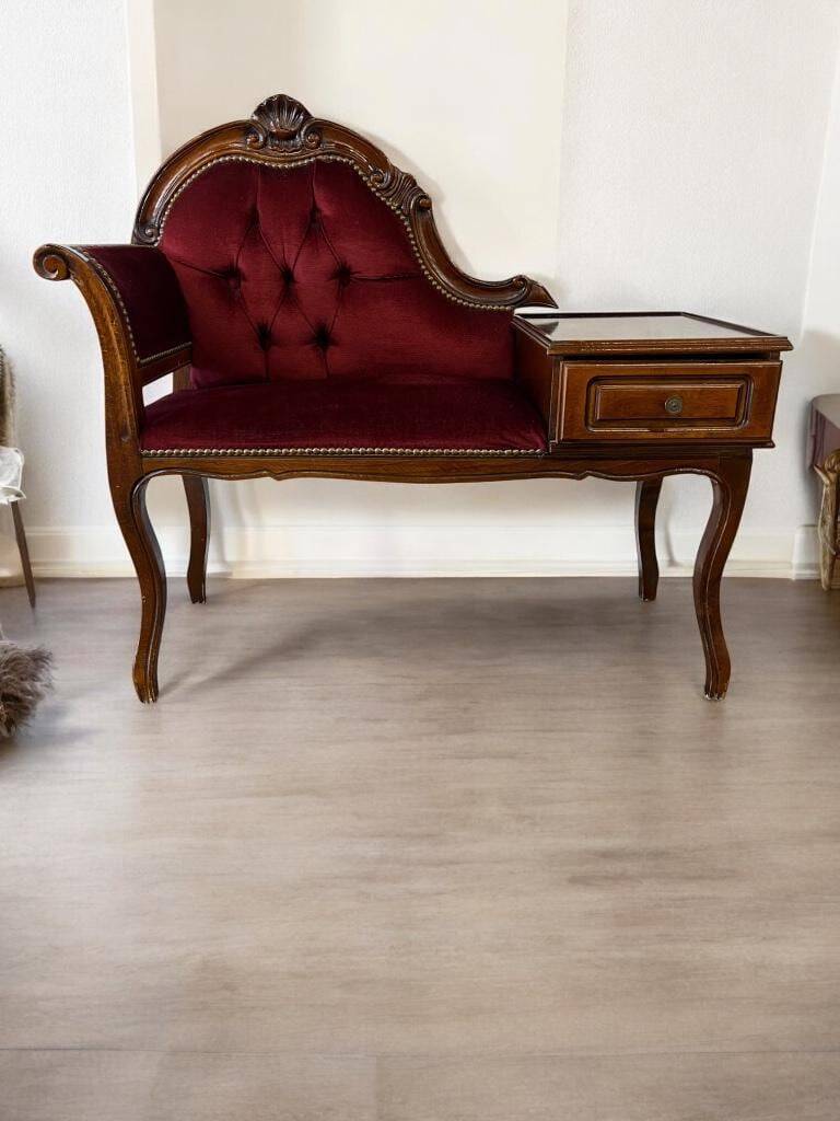 Vintage Baroque Bench/Chair with Telephone Table/Bench
