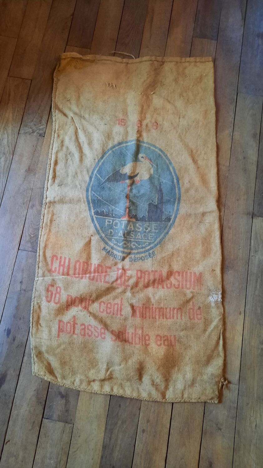 Set of 5 bags in burlap potash from Alsace