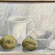 Original Swedish Oil on Canvas – “Jug, Bowl and Fruits” by Main Klarmo‑Kärred – Signed – 1961 – Vintage & Framed – 49×40.5 cm (19.3"×15.9")