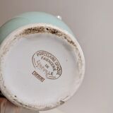 Porcelain teapot vintage iron earth Lunéville green golden water