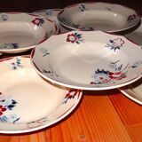 Set of 8 deep plates K and G Lunéville model "Evreux"