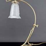 Important Bronze and Marble Table Lamp, Art Nouveau, France, 1890