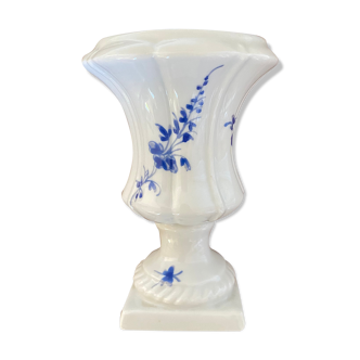 Vase colonne en porcelaine décoré à la main