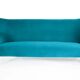Turquoise velvet 3-seater sofa, 1960s, restored.