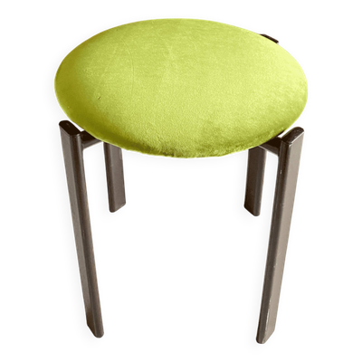 Tabouret vintage avec assise en velours