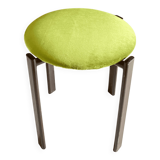Vintage stool with velvet seat