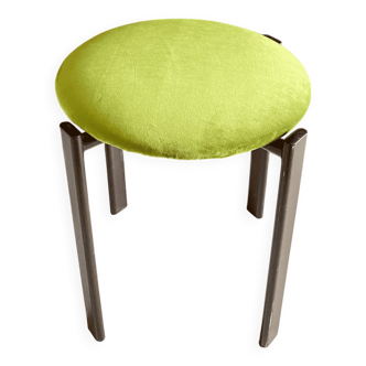 Vintage stool with velvet seat