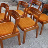 Series of 6 teak chairs 1970