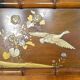 Bed to boards of Japanese marquetry, Japonisme, France, circa 1880