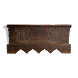 Wedding chest, coat of arms motifs, circa 1600