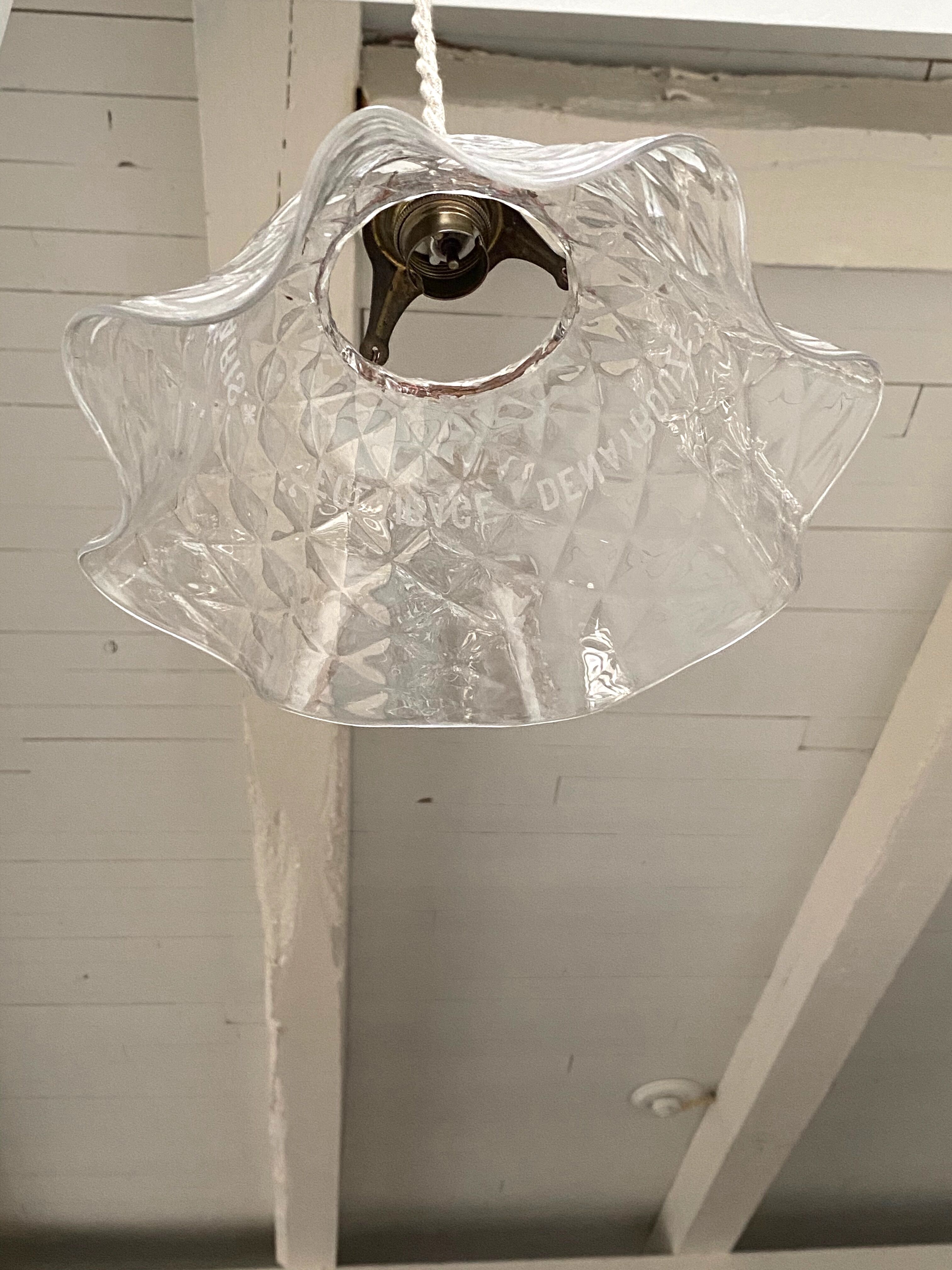 Antique glass suspension, Denayrouze lighting