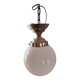 Art Deco ceiling light from the 40s in tinned metal and white opaline
