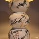 Fine porcelain lamp painted and gilded with fine gold. Laure Selignac, Paris.