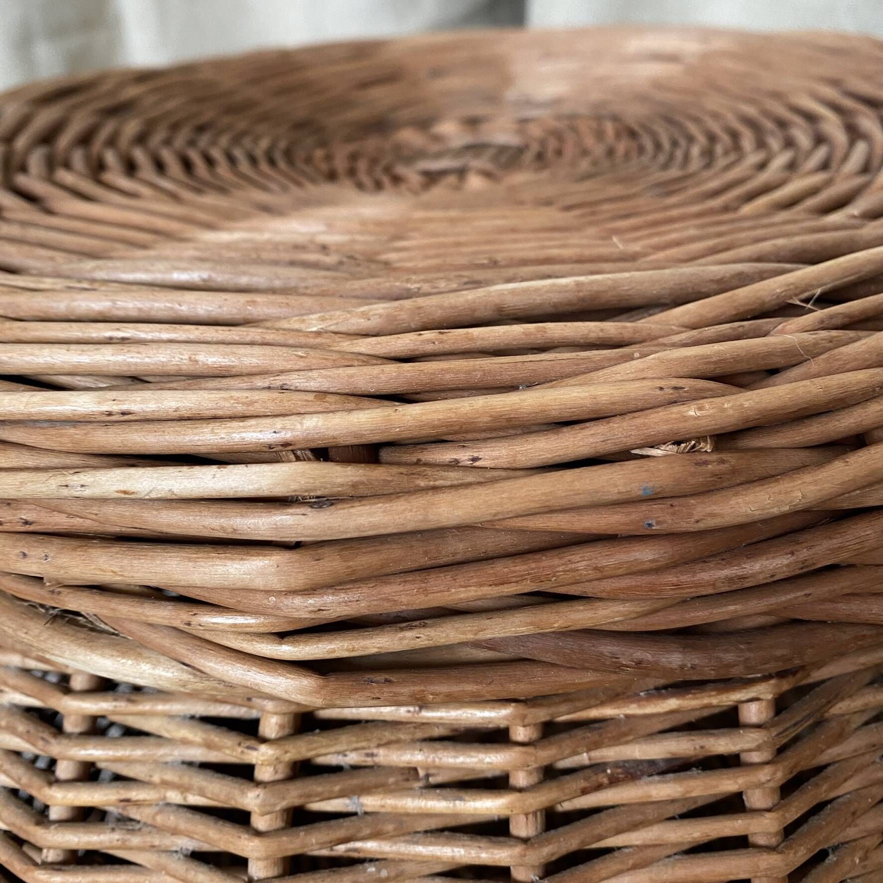Rattan storage pouffe from the 60s-70s.