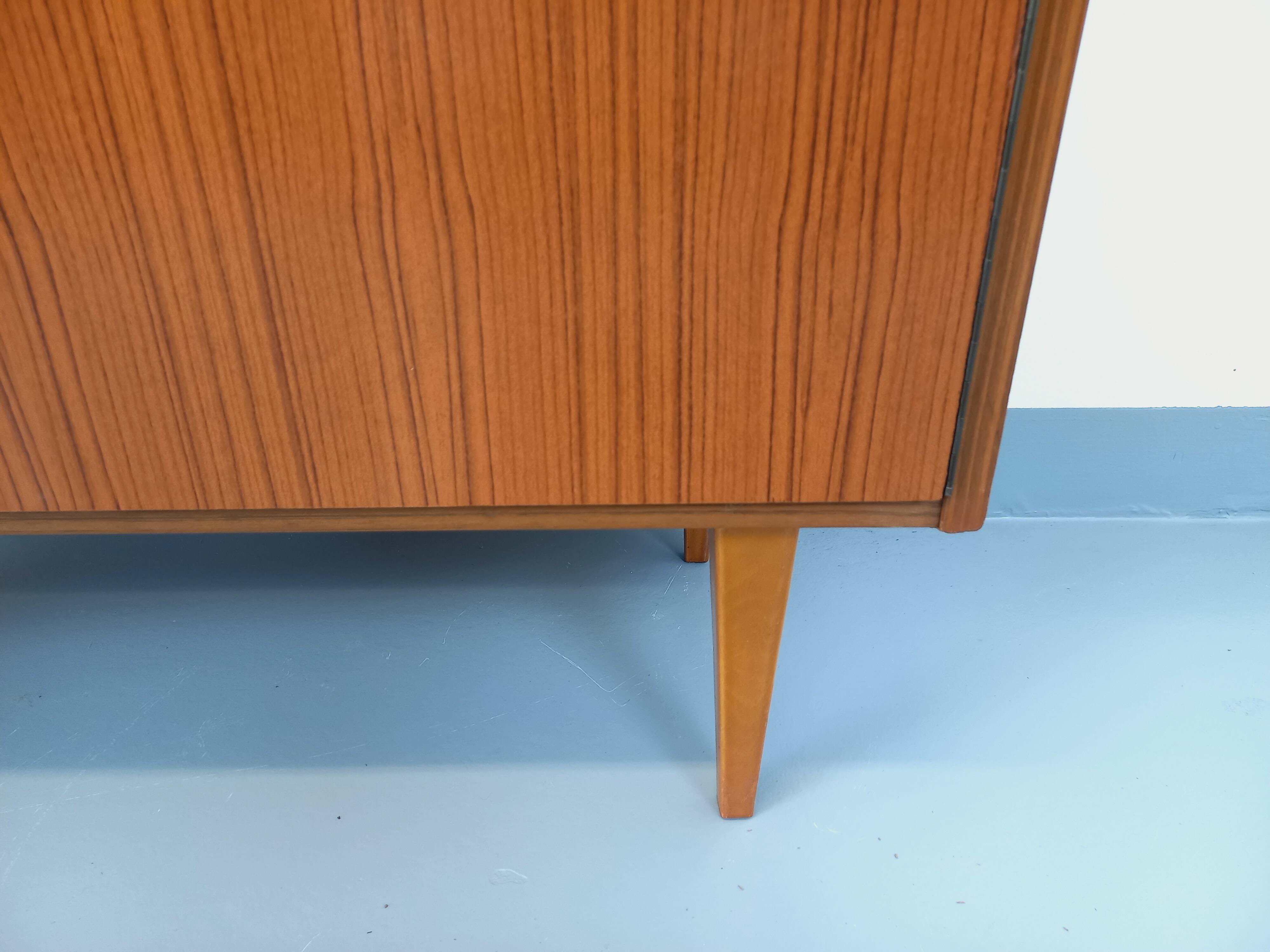 Vintage Scandinavian style storage bookcase in melamine and teak from the 60s